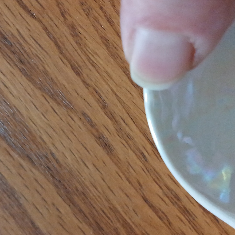 Vintage Lefton irridescent divided pixie candy dish - Picture 5 of 10